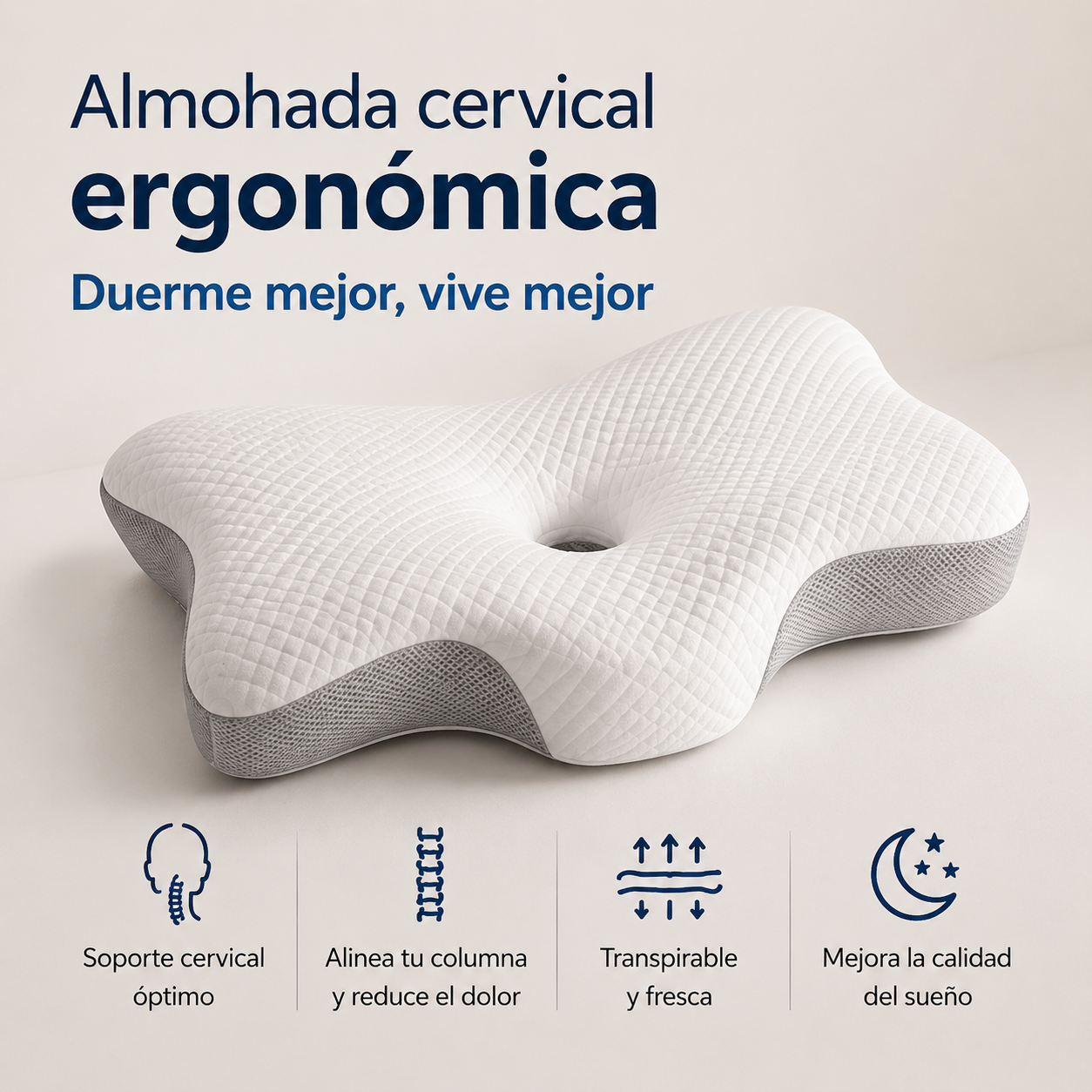 Almohada cervical ergonómica